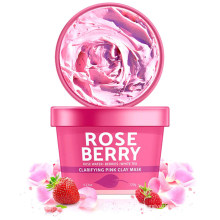 OEM Pure Rose Water &amp; Berries Cleansing Blackheads Mascarilla de arcilla rosa